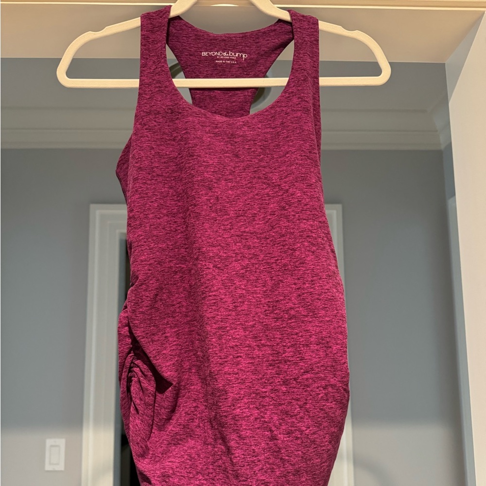 Beyond the Bump maternity yoga tank top spacedye